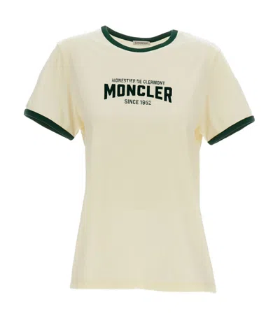 Moncler White Crew Neck Logo Print T-shirt
