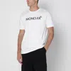 Moncler White Crewneck T-shirt With Logo Print In White