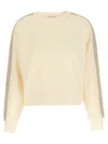 Moncler Oversized Cotton Jersey Sweatshirt With Crochet Detailing In White