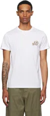 Moncler T-shirt With Double Logo Patches In White
