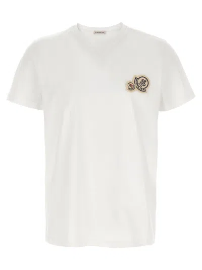 MONCLER WHITE DOUBLE-LOGO PATCH T-SHIRT