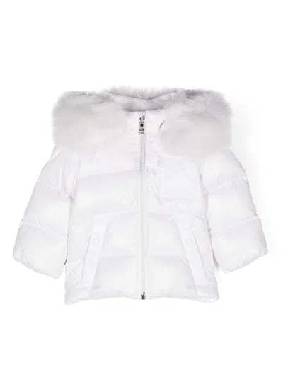 Moncler White Down Jacket Baby Girl