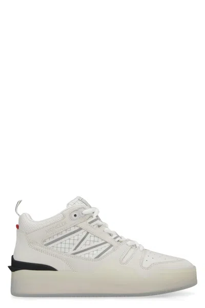Moncler White Fabric And Nubuk Pivot Sneakers