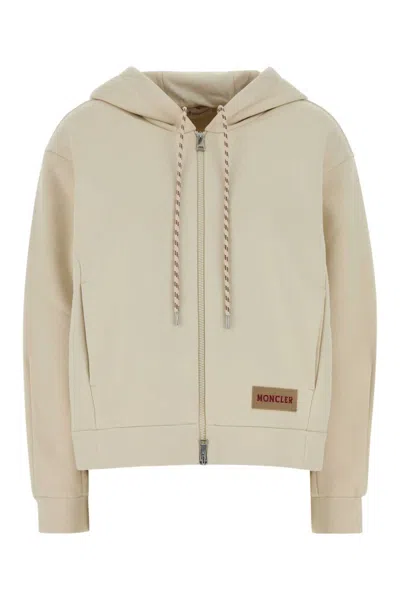 Moncler White Full Sleeves Hood Sweatshirt