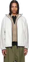 Moncler White Grainer Hooded Windbreaker Jacket In 41