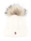 Moncler Pompom-detail Beanie Hat In White