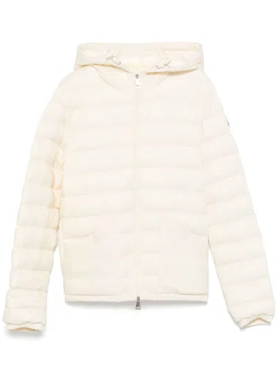 Moncler White Hede Drawstring Hood Jacket