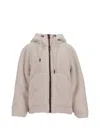 Moncler Grenoble Yushan Hooded Jacket And Pockets In Neutral