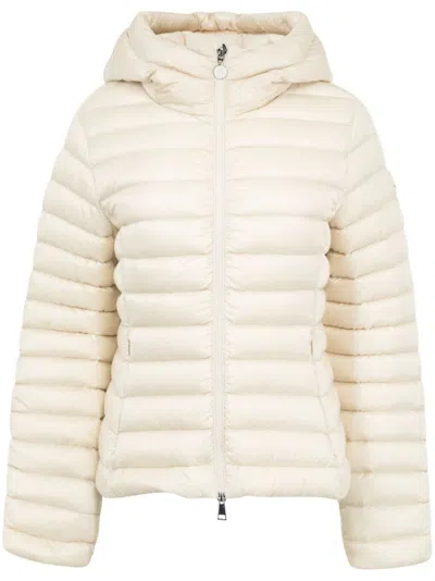 MONCLER WHITE IGE HOODED SHORT PUFFER JACKET