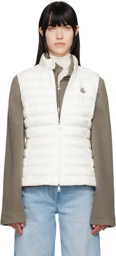 Moncler White Igens Down Vest In 034 White