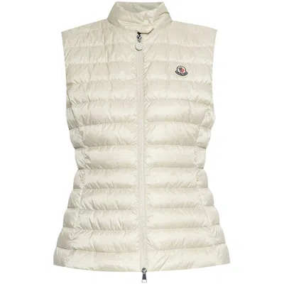 Moncler White Jackets - Waistcoat & Gilets Women