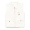Moncler Vigny Diamond Quilted Linen Vest In White