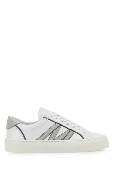 Moncler White Lace Up Sneakers