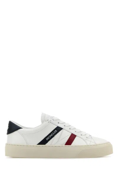 Moncler White Leather Monaco 2 Trainers