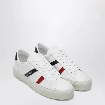 Moncler White Leather Monaco 2 Sneakers