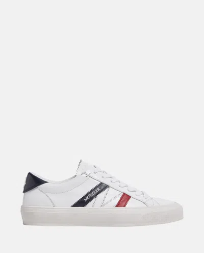 Moncler White Leather Monaco-2 Sneakers