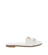 Moncler Bell Leather Slides In White