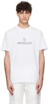 Moncler White Logo Cotton T-shirt In 001 - White