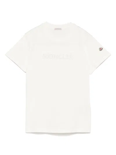 MONCLER WHITE LOGO COTTON T-SHIRT