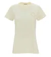 Moncler White Solid Crew Neck T-shirt In Neutral
