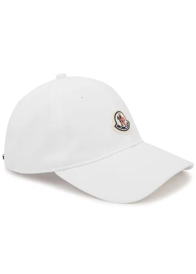 Moncler White Logo-embroidered Cotton Cap