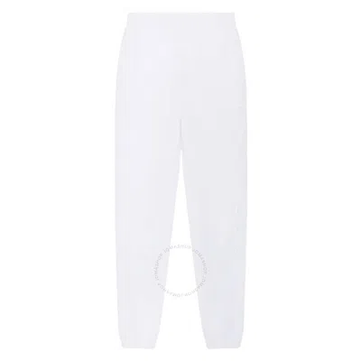 MONCLER MONCLER WHITE LOGO EMBROIDERED COTTON SWEATPANTS