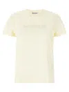 Moncler Cotton T Shirt With Tone On Tone Embroidered Logo In White