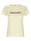 Moncler Logo Embroidery T-shirt In White