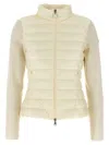 Moncler Two-material Cardigan Sweaters And Cardigans White In White
