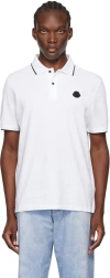 Moncler White Logo Patch Cotton Polo In White