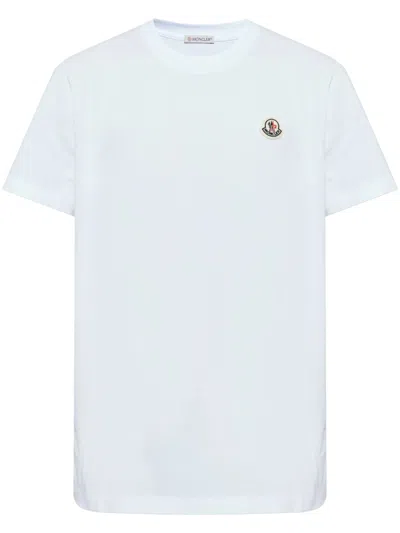 Moncler White Logo Patch T-shirt