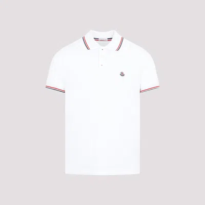 MONCLER WHITE LOGO POLO