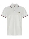 Moncler Cotton Piquet Polo Shirt With Tricolor Trim In White
