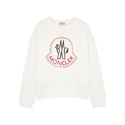 Moncler White Logo-print Cotton Sweatshirt