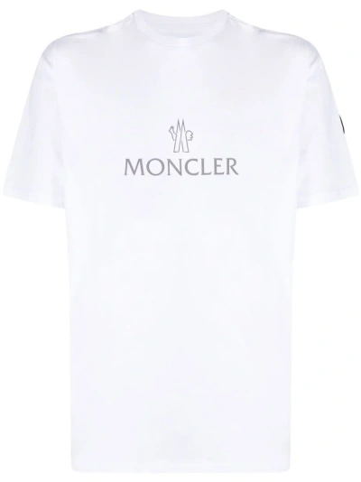Moncler White Logo-print Cotton T-shirt