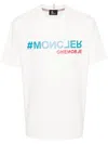 Moncler White Logo Print Cotton T-shirt In White