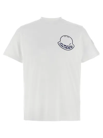 MONCLER WHITE LOGO PRINT T-SHIRT