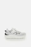 Moncler Light Grey Real Leather Trailgrip Gtx Low Top Sneakers In White