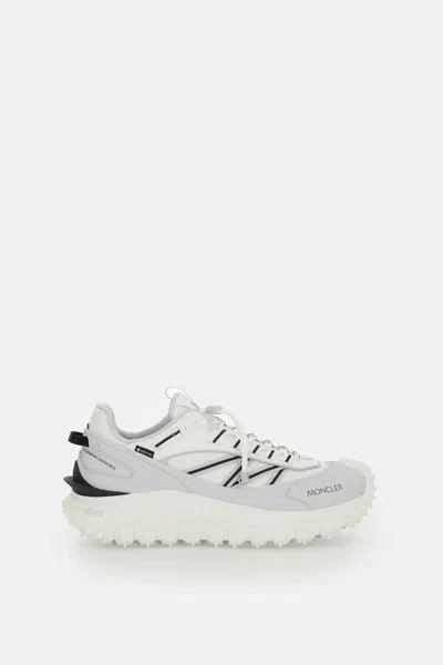 Moncler Light Grey Real Leather Trailgrip Gtx Low Top Sneakers In Gray