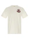 Moncler Flocked Logo T-shirt In Organic Cotton With Aesthetics In White
