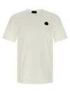 Moncler Cotton Jersey T-shirt With Contrasting Logo Patch In Neutral