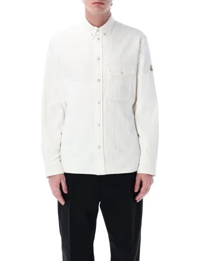 MONCLER MEN WHITE LONG SLEEVE SHIRT, XL LUXURY SHIRTS FOR MEN DARVEYS