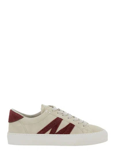 MONCLER WHITE LOW TOP SNEAKERS