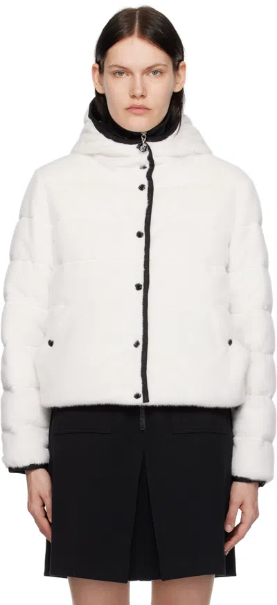 Moncler White Malp Faux-fur Down Jacket