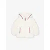 Moncler White Merary Hooded Shell-down Jacket 6 Months- In Neutral