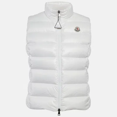 Pre-owned Moncler White Nylon Ghany Down Gilet M