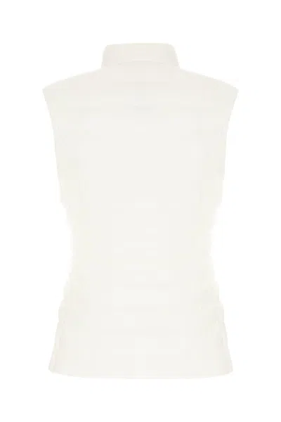 Moncler White Nylon Igens Sleeveless Down Jacket In Off-white