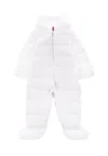 Moncler White Osof Down Jacket For Babykids With Logo In White