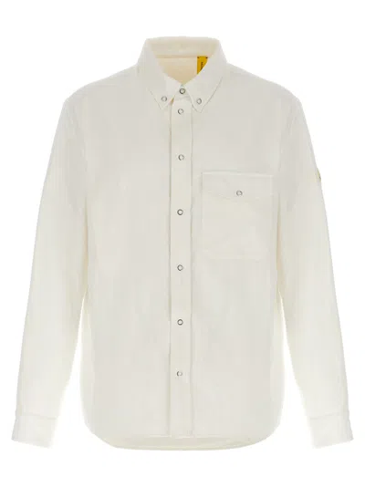 MONCLER MEN WHITE OVERSHIRT, XL LUXURY SHIRTS FOR MEN DARVEYS