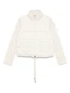 Moncler White Padded Cardigan With Merino Wool Sleeves